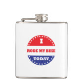 Ich bin heute mit dem Fahrrad gefahren Flachmann (Vorderseite)