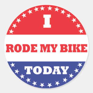 Ich bin heute mit dem Fahrrad gefahren Runder Aufkleber