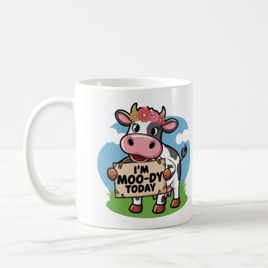 Ich bin heute Moo-dy Niedliche Kaffee-Tasse für ti Kaffeetasse (Links)