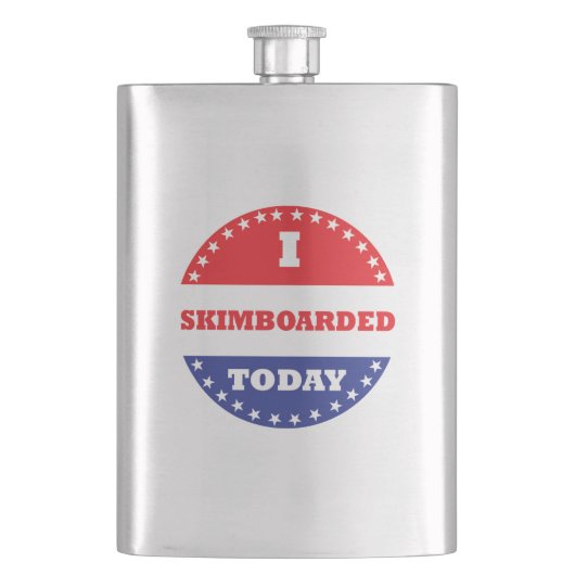 Ich bin heute Skimboard gefahren Flachmann (Vorderseite)