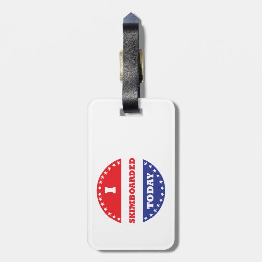 Ich bin heute skimboarded gepäckanhänger (Rückseite vertikal)