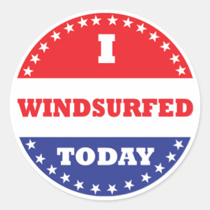 Ich bin heute Windsurfing Runder Aufkleber