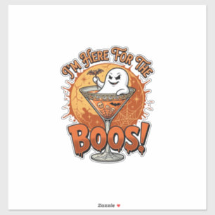 Ich bin hier Boos Halloween Geist Getränk Spinnenn Aufkleber