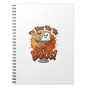 Ich bin hier Boos Halloween-Geist trinken Spinnenn Notizblock