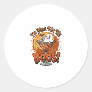 Ich bin hier Boos Halloween-Geist trinken Spinnenn Runder Aufkleber