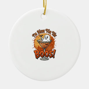 Ich bin hier Boos Halloween-Geist trinkt Spinnenne Keramik Ornament