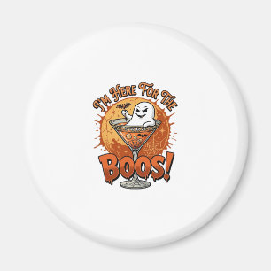 Ich bin hier Boos Halloween-Geist trinkt Spinnenne Magnet