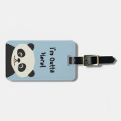 Ich bin hier draußen - blauer niedlicher, moderner gepäckanhänger (Vorderseite horizontal)