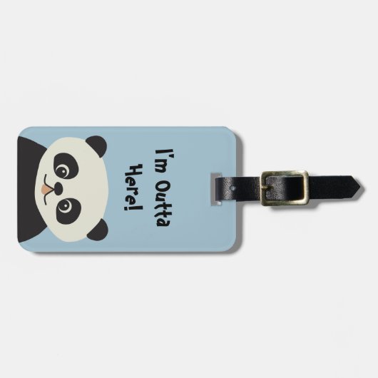 Ich bin hier draußen - blauer niedlicher, moderner gepäckanhänger (Vorderseite horizontal)