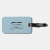 Ich bin hier draußen - blauer niedlicher, moderner gepäckanhänger (Rückseite horizontal)