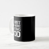 Ich bin hier einfach und vertraue Gott Christlich Kaffeetasse (Vorderseite Links)