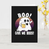 Ich bin hier für Boos - lustiges Halloween Karte (Gelbe Blume)