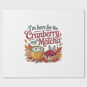 Ich bin hier für Cranberry and Match Erntedank Geschenkpapier