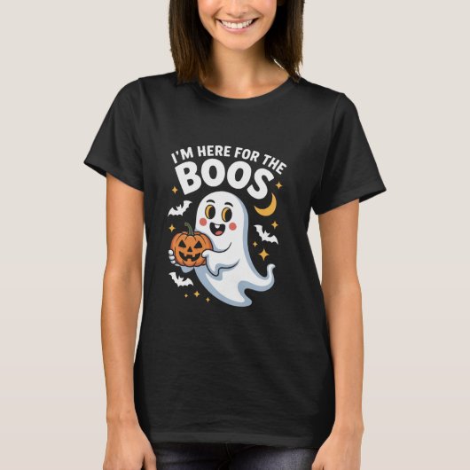 Ich bin hier für das Boos - Funny Halloween Design T-Shirt (Vorderseite)