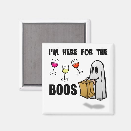 Ich bin hier für das Boos Funny Halloween Ghost Magnet (Vorderseite/Rückseite)