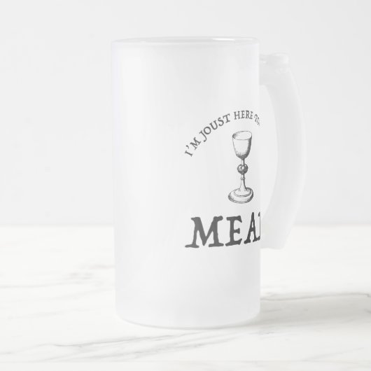 Ich bin hier für das Essen glücklich Mattglas Bierglas (VorderseiteRechts)