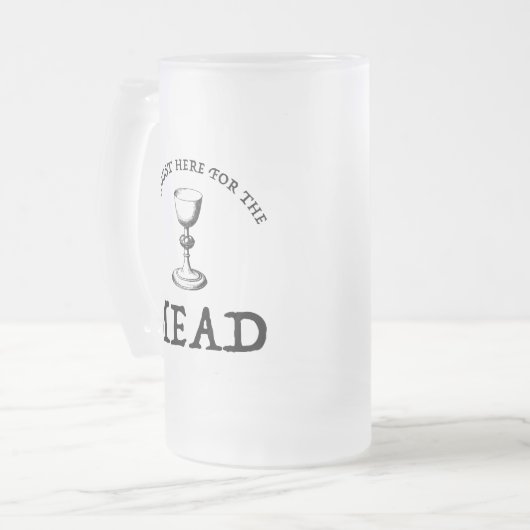 Ich bin hier für das Essen glücklich Mattglas Bierglas (Vorderseite Links)