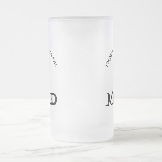 Ich bin hier für das Essen glücklich Mattglas Bierglas (Mittel)