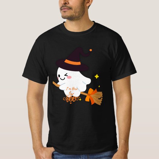 Ich bin hier für den Boos Happy Halloween T - Shir T-Shirt (Vorderseite)
