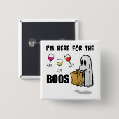 Ich bin hier für den Boos-lustigen Halloween-Geist Button (Vorne & Hinten)