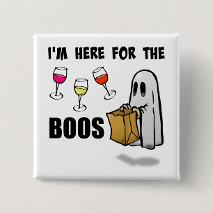 Ich bin hier für den Boos-lustigen Halloween-Geist Button