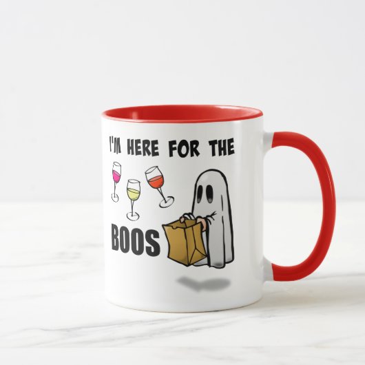 Ich bin hier für den Boos-lustigen Halloween-Geist Tasse (Rechts)