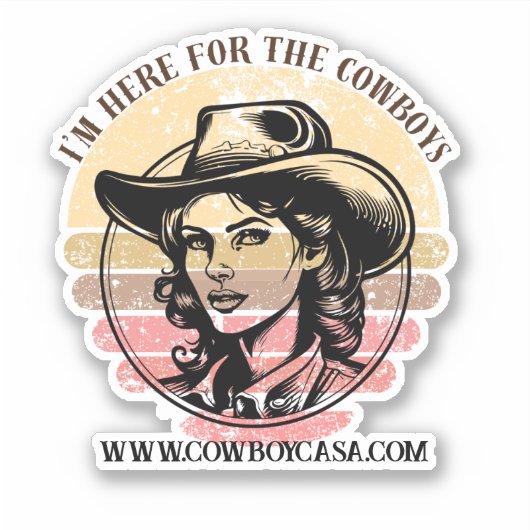 Ich bin hier für den Cowboys Vinyl Aufkleber (Vorderseite)