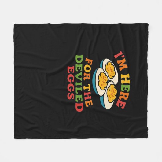 Ich bin hier für den Deviled Eggs Erntedank Classi Fleecedecke (Vorderseite (Horizontal))