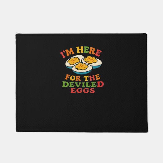 Ich bin hier für den Deviled Eggs Erntedank Classi Fußmatte (Vorderseite)