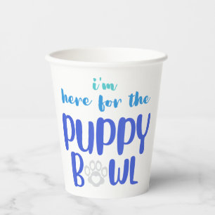 Ich bin hier für den Welpenbowl Funny Niedlich Hun Pappbecher