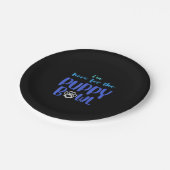 Ich bin hier für den Welpenbowl Funny Niedlich Hun Pappteller (Schrägansicht)