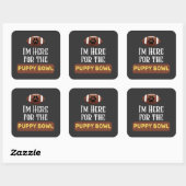 Ich bin hier für den Welpenhühner-Hund Quadratischer Aufkleber (Blatt)