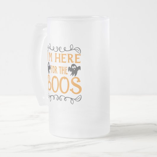 Ich bin hier für die Boos mattiert Beer Tasse (Vorderseite Links)