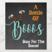 Ich bin hier für die Boos und Booze Party Weinetikett (Einzelnes Label)