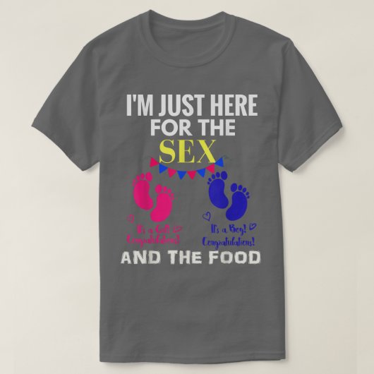 Ich bin hier für die Gender Baby-Offenbarung, die T-Shirt (Design vorne)