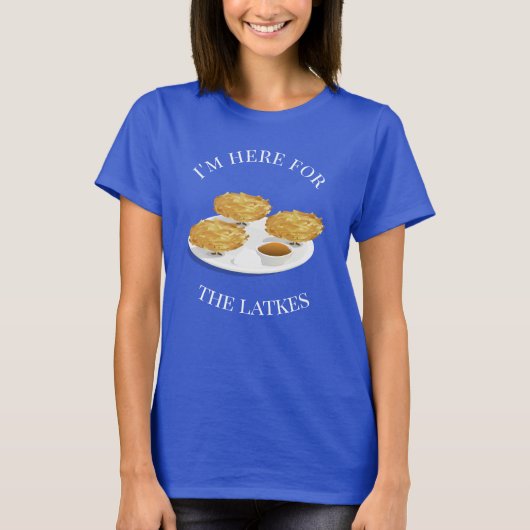 Ich bin hier für die Latkes Cartoon Characters T-Shirt (Vorderseite)