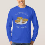 Ich bin hier für die Latkes Cartoon Characters T-Shirt<br><div class="desc">Ein Hoodie,  mit dem man zugibt,  dass man für die Latkes da ist. Die Erholung Ihrer Hanukka-Feier natürlich. Aber... auch die Latkes. Ich bin hier für den T - Shirt "Latkes Cartoon Characters" Sweetsham Food Art | ©Melissa Patton - Designer/Illustrator</div>