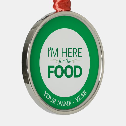 Ich bin hier für die Nahrung Silbernes Ornament (Rechts)