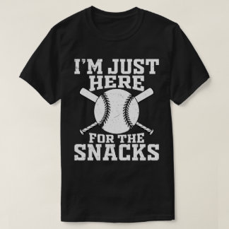 Ich bin hier für die Snacks Baseball T-Shirt