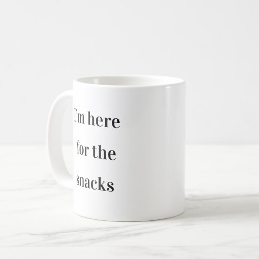 Ich bin hier für die Snacks - Office-Tasse Kaffeetasse (Vorderseite Links)