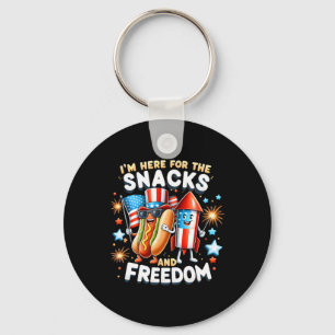 Ich bin hier für die Snacks und Freiheit Unabhängi Schlüsselanhänger