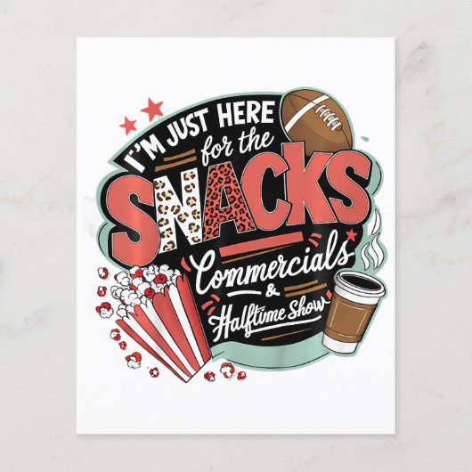 Ich bin hier für Snacks Werbespots und Halbzeit Flyer (Vorne)