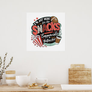 Ich bin hier für Snacks Werbespots und Halbzeit Poster