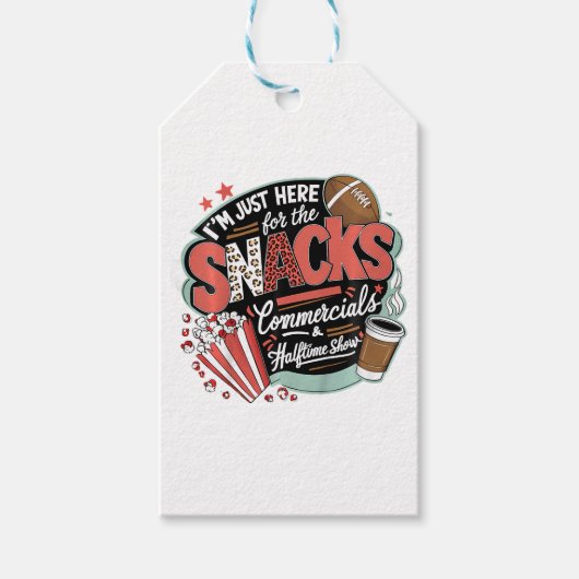 ICH BIN HIER FÜR SNACKS WERBUNG UND HALBZEIT GESCHENKANHÄNGER (Vorderseite)