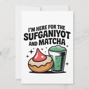 Ich bin hier für Sufganiyot und Matcha Hanukkah Ju Dankeskarte