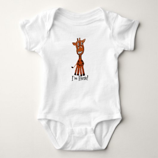 Ich bin hier Giraffe Baby Strampler (Vorderseite)