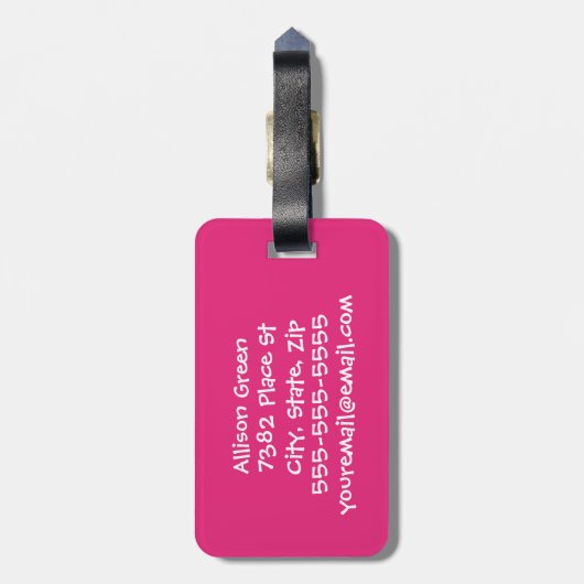 Ich bin hier! Kundenspezifischer lustiger Gepäckanhänger (Rückseite vertikal)