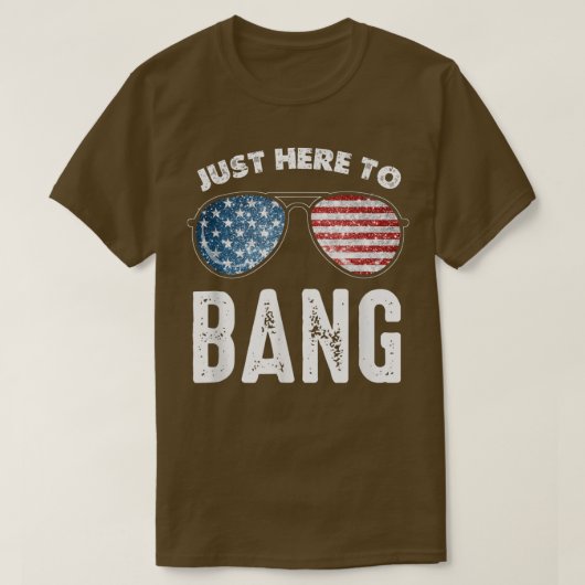 Ich bin hier nur, um lustige 4. Juli Brille Ameri T-Shirt (Design vorne)
