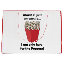 Ich bin hier nur wegen dem Popcorn Lustige Aussage Große Geschenktüte