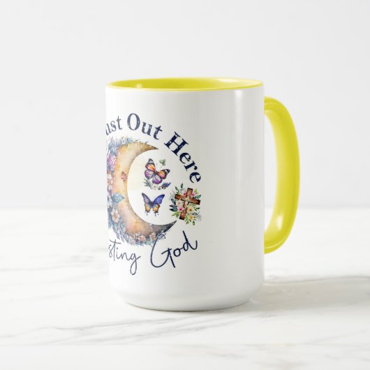 Ich bin hier, um Gott zu vertrauen Tasse (VorderseiteRechts)